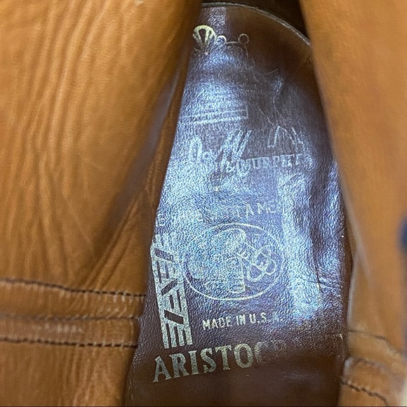 VINTAGE Johnston & Murphy Stovepipe Leather Cowboy Western Work Boots 8.5 Wide - Picture 4 of 9